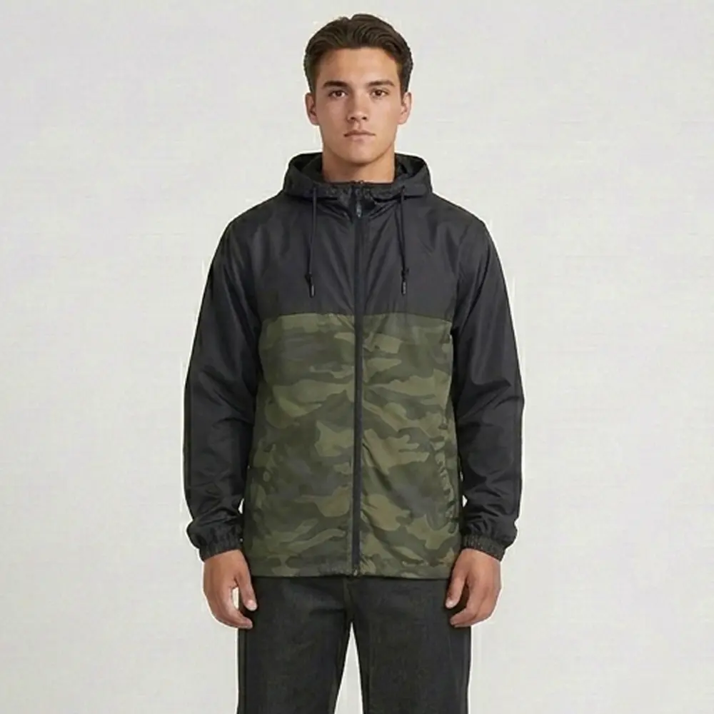 Men's Lightweight Waterproof Packable Windbreaker Jacket with Hood Water-Resistant Rain Jacket