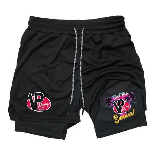 "Fuel The Summer" Branded Graphic Shorts 2-in-1 Active Shorts – Breathable, Stretchy & Comfortable Gym Shorts for Men & Women, Perfect for Fitness & Casual Wear