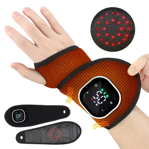Cordless Hand Wrist Multifunctional Heating Pad for Arthritis & Carpal Tunnel Relief, Rechargeable Heated Wrist Brace, 5 Levels Adjustable Heating Temperature Hot Compress, 3 Levels Vibration