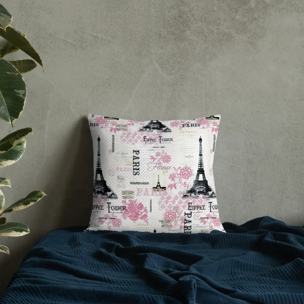 "Pink Paris" Premium Accent Pillow