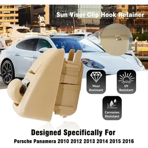 Sun Visor Clip Hook Retainer Compatible with Porsche Panamera 2010-2016, Sun Visor Hook Clip Holder Bracket Replacement for 97073134101, 970731341011E0, 970731341024H0, 97073134102