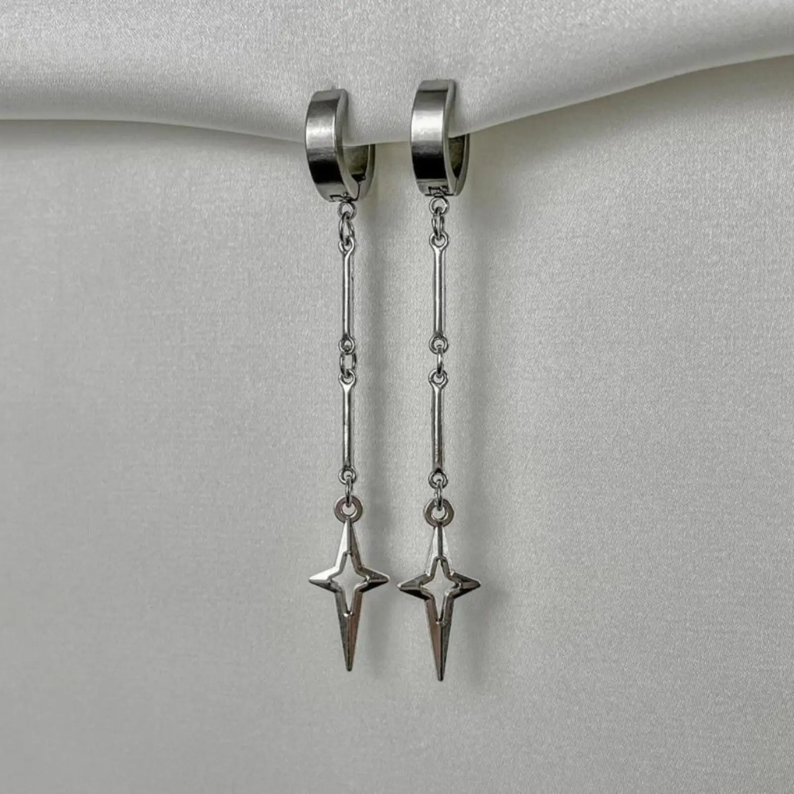 Cross star pendant long chain earrings for men and women can be given as gifts y2k