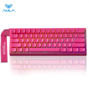 [New]AULA WIN60/68 HE PRO Magnetic Switch 60%Wired Mechanical Gaming Keyboard(Rose Red), 8000Hz Polling Rate,Hot Swappable, Adjustable Actuation Rapid Trigger Mode, RGB Backlit,60 Percent Small Keyboard Gaming Accessories TikTokShopBlackFriday