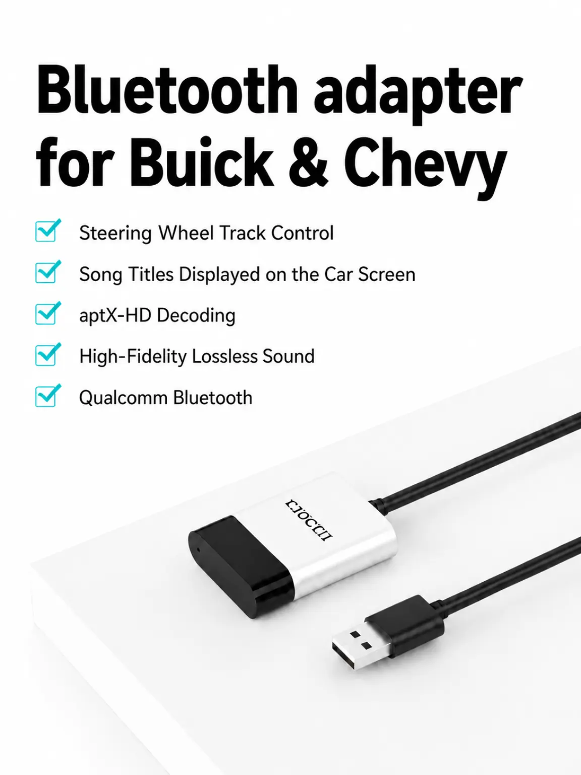 CHOOCL Bluetooth Car Adapter Compatible with Lacrosse and Regal (2010-2013), 2011-2015 Chevrolet (Avalanche LTZ,Malibu) with USB Interface,Car music Bluetooth Adapter with Lossless Sound Quality