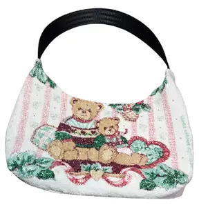Vintage Teddy Bear Boho Bag – Cottage Upcycled Towel Purse | Soft Nostalgic Shoulder Bag
