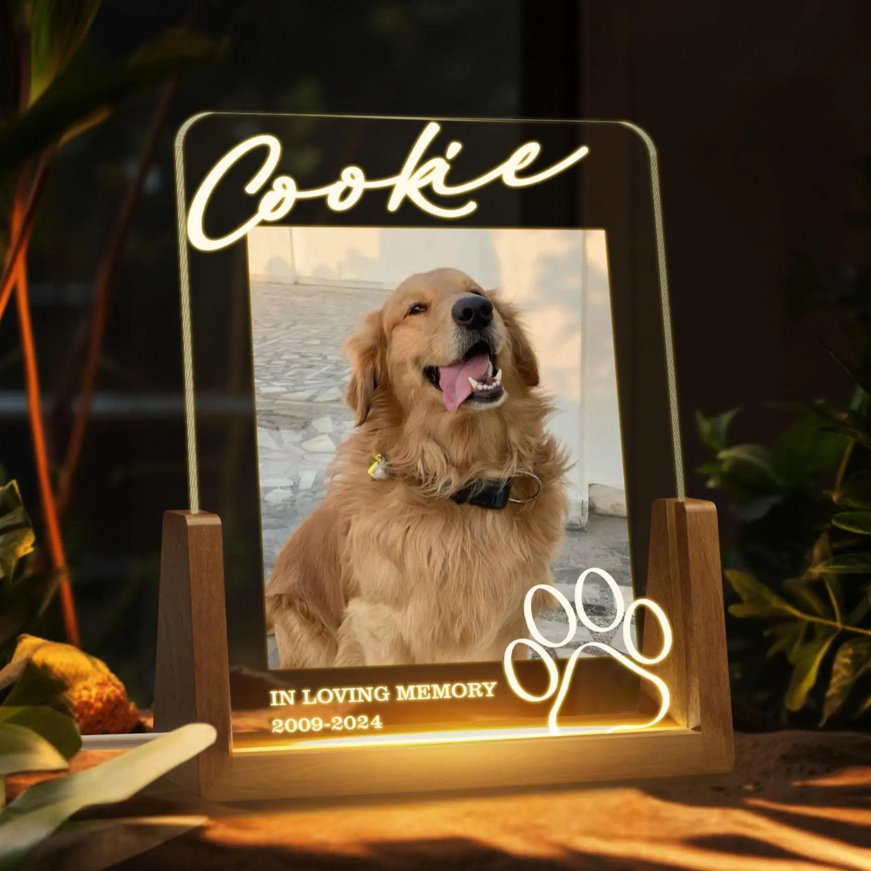 Custom Photo Pet Lover Night Light, Dog Keepsake Sign, Pet Loss Light Up Sign, Loss Of Dog Cat, Pet Loss Sympathy Gifts, Cat Memorial Gifts, Gift for Pet Lovers, Pet Cremation Keepsakes