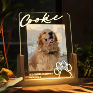 Custom Photo Pet Lover Night Light, Dog Keepsake Sign, Pet Loss Light Up Sign, Loss Of Dog Cat, Pet Loss Sympathy Gifts, Cat Memorial Gifts, Gift for Pet Lovers, Pet Cremation Keepsakes