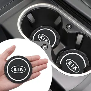 1/2/4PCS Car Coaster Water Cup Holder Non-slip Pad Mat Auto Interior Accessories For KIA Ceed Sorento K3 Rio Sportage Soul Picanto
