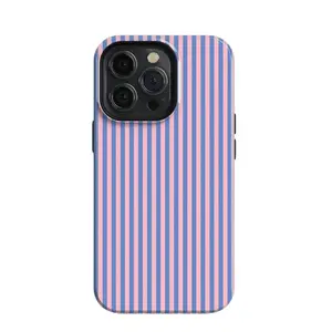 Striped Blue and Pink Tough Phone Casee, Shockproot Phone Protective Cover,phone Case Suitable for Iphone 11/12/13/14/15/16/17 Pro Promax Plus Air and Samsung S22/S23/S24/S25 Plus Ultra Fe