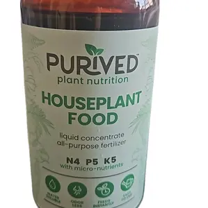 Purived Plant Nutrition Houseplant Food Liquid Concentrate All-Purpose Fertilizer N4 P5 K5 with Micro-Nutrients for Healthy Plants