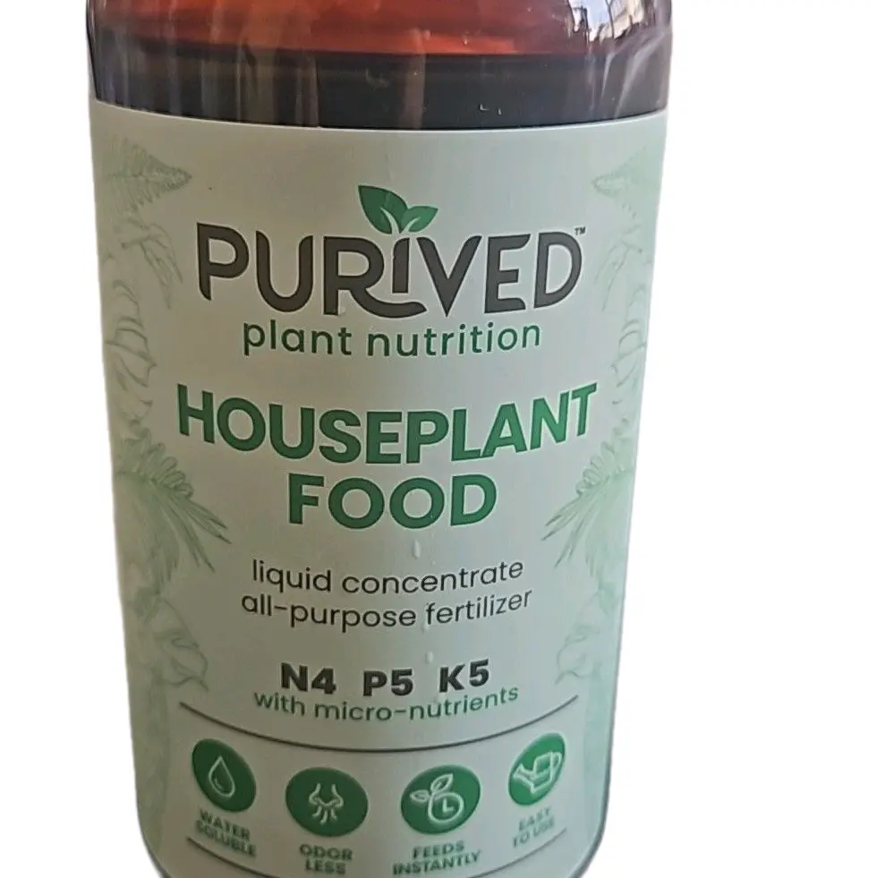 Purived Plant Nutrition Houseplant Food Liquid Concentrate All-Purpose Fertilizer N4 P5 K5 with Micro-Nutrients for Healthy Plants