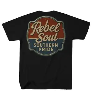Rebel Soul T-Shirt, Southern Pride Tees, Classic Streetwear Shirt, Unisex Confederate Heritage Highway Tee, Patriotic Casual Menswear, Gift For Him