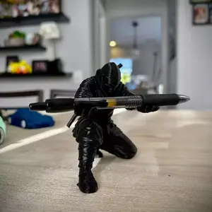 3D Printed Samurai Pen Holder Desk Organizer,Holds Pens Pencils, Dark Ninja Style, Creative Gift for Boyfriend Colleague Friend