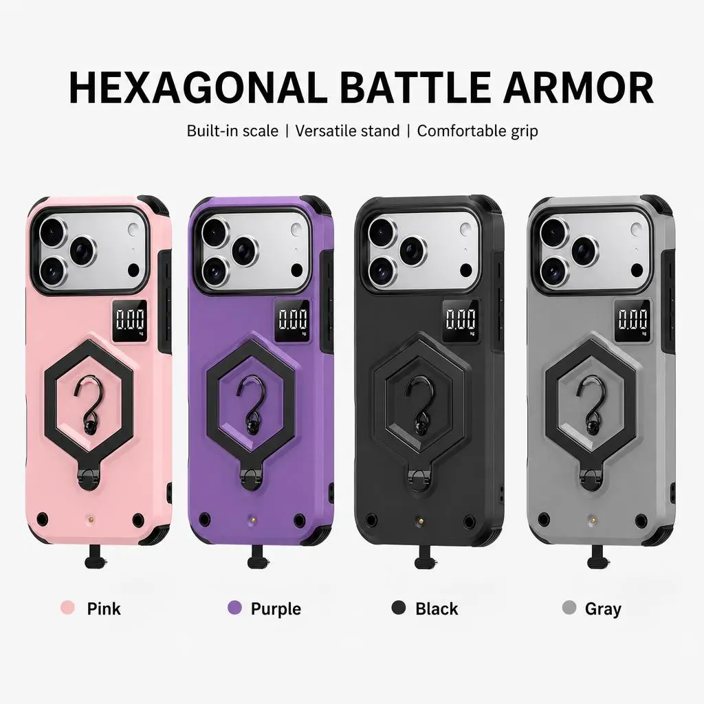 iPhone 17 Pro Max Protective Case with Built-In Stand - Weighing Design, Shockproof, Drop-Resistant Phone Cover, Essential Accessory for Everyday Travel, Accessories