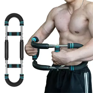 Homhut Arm Trainer , 50-120LBS Adjustable Chest Workout Equipment, Men's Arm Strength Trainer, Portable Spring Resistance Power Twister Bar, for Home Workout Equipment Hand Grip Strengthener