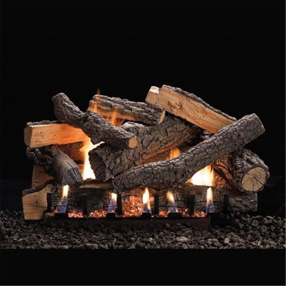 212 MAIN 24 in. Ventless Slope Glaze Natural Gas Burner with Millivolt Valve, Flickering Flame, Vent-Free Heat, Natural Look, Ceramic Beads