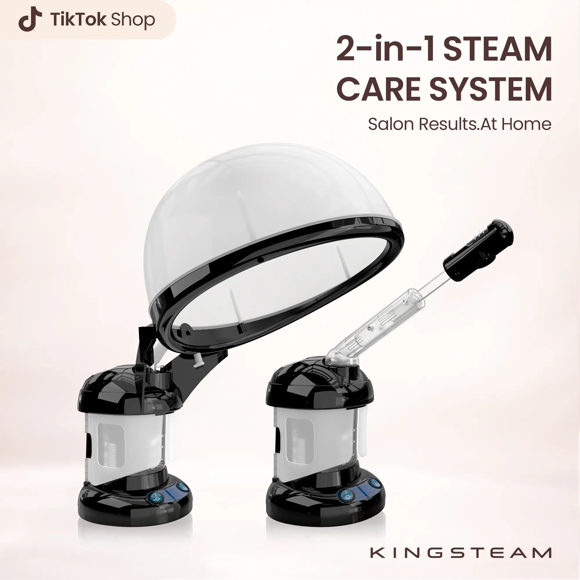 KingSteam Hair Steamer 2 in 1 Ozone Facial Steamer for Personal Care at Home or Salon with PTC Ceramic Heating Element Nano Steam for Deep Pore Cleansing and Blackhead Removal Beauty Machine