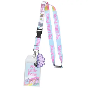 My Little Pony Retro Reversible ID Lanyard Badge Holder With Rubber Pony Charm And Collectible Sticker