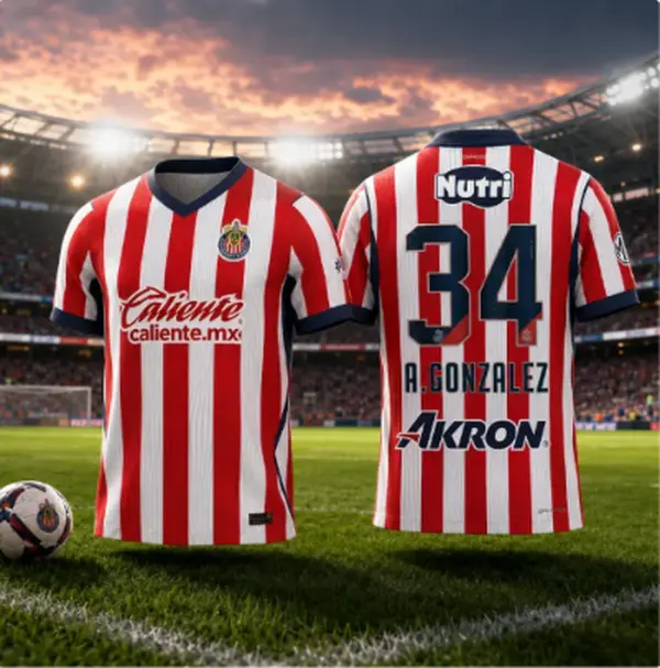 Chivas CD Guadalajara Champion 2026-2027 Mexico Men's Home Blue Short-Sleeve Soccer Jersey, Fan Edition Match Day Apparel for Men and Women