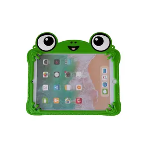 Cute Frog iPad Case for Kids, Soft Silicone Protective Cover, Tablet Covers, 360° Rotating Stand, Cartoon Design, Compatible with iPad 7th-10th & Air 11-Inch