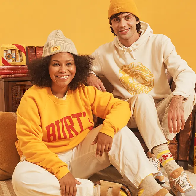 Burt's Bees Unisex Crewneck Sweatshirt | Premium Cotton Blend Pullover with FREE Beeswax Lip Balm | Cozy Everyday Sweatshirt