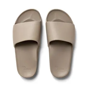 Archies Arch Support Slides – Taupe - Orthotic Recovery Sandals for Plantar Fasciitis Relief, Foot Pain & Heel Pain – Lightweight, Cushioned, Shock-Absorbing Slides for Walking, Standing, and All-Day Comfort