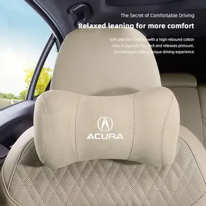 Suede Headrest Car Breathable Memory Foam Neck Pillow For Acura ADX RDX ZDX Integra NSX MDX TLX CDX ILX RLX TL RL