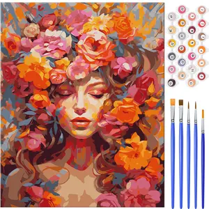 NiArt Paint by Numbers for Adults Beginners, DIY Paint by Numbers on Canvas for Kids,Oil Painting Kits for Gift Home Wall Decor,16x20 Inch