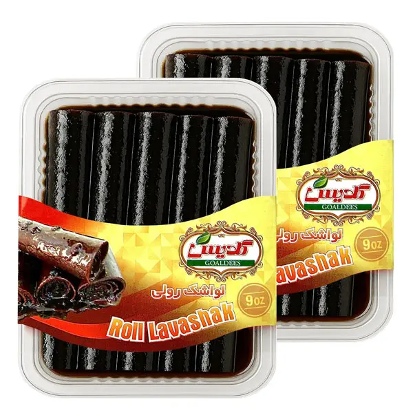 GOALDEES Roll Lavashak Pomegranate Juicy Sour Fruit Leather Persian Snack Middle Eastern Halal Bold Flavor Timeless Tradition (2 Pack, 500, Gram)