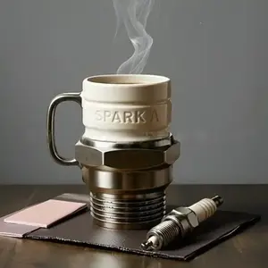 Spark Plug Coffee Mug – Automotive-Themed Collectible Cup for Car Enthusiasts | Durable Stainless Steel Design Perfect for Outdoor Adventures & Gift-Giving | Novelty Coffee Mug