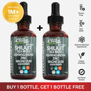 Clean Nutra BOGO | Shilajit, Sea Moss, Ashwagandha, Zinc & Magnesium Liquid Vitamins for Women and Men - TerraMineral
