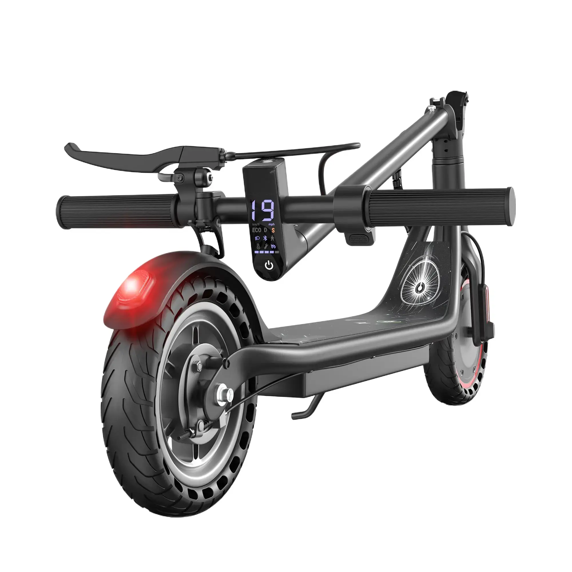 Electric Scooter - 8.5" Solid Tires, 350W Motor, Up to 19MPH& Miles Long-Range Portable Commuting Scooter for Adults with Double Brakin