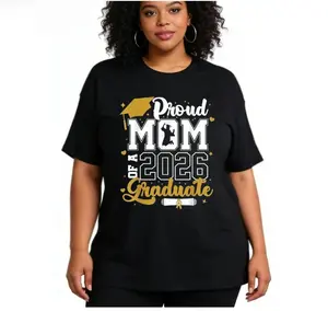 Class of 2026 Graduate T-Shirt - Proud Mom of a 2026 Senior, Unisex Short-Sleeve Shirt with 2025-2026 Graduation Design, Round Neck for Parties & & Gown Events (Machine Washable)