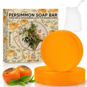 Persimmon Soap for Old People Smell - Japanese Persimmon & Green Tea Extract - Natural Deodorant Soap for Men & Women, Gentle on All Skin Types