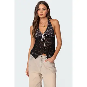 Esme Sheer Lace Halter Top