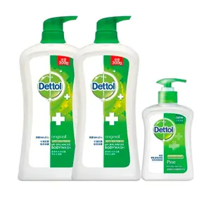 Dettol Anti-Bacterial pH-Balanced Body Wash Original 32.08 Oz Pack of 2 & Handwash 5.29 Oz Skin Repair Body Care Soap Sensitive - Cleanser
