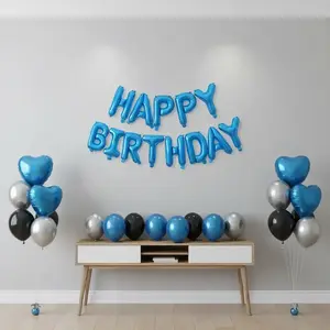 Happy Birthday Letter Balloon Set, 53pcs/set Metallic Latex Balloon, Balloon Set for Birthday Party Decoration, Balloon Party Supplies, Party Balloons Decorations, Balloon Decorations Kit #GLOBAL PICKS