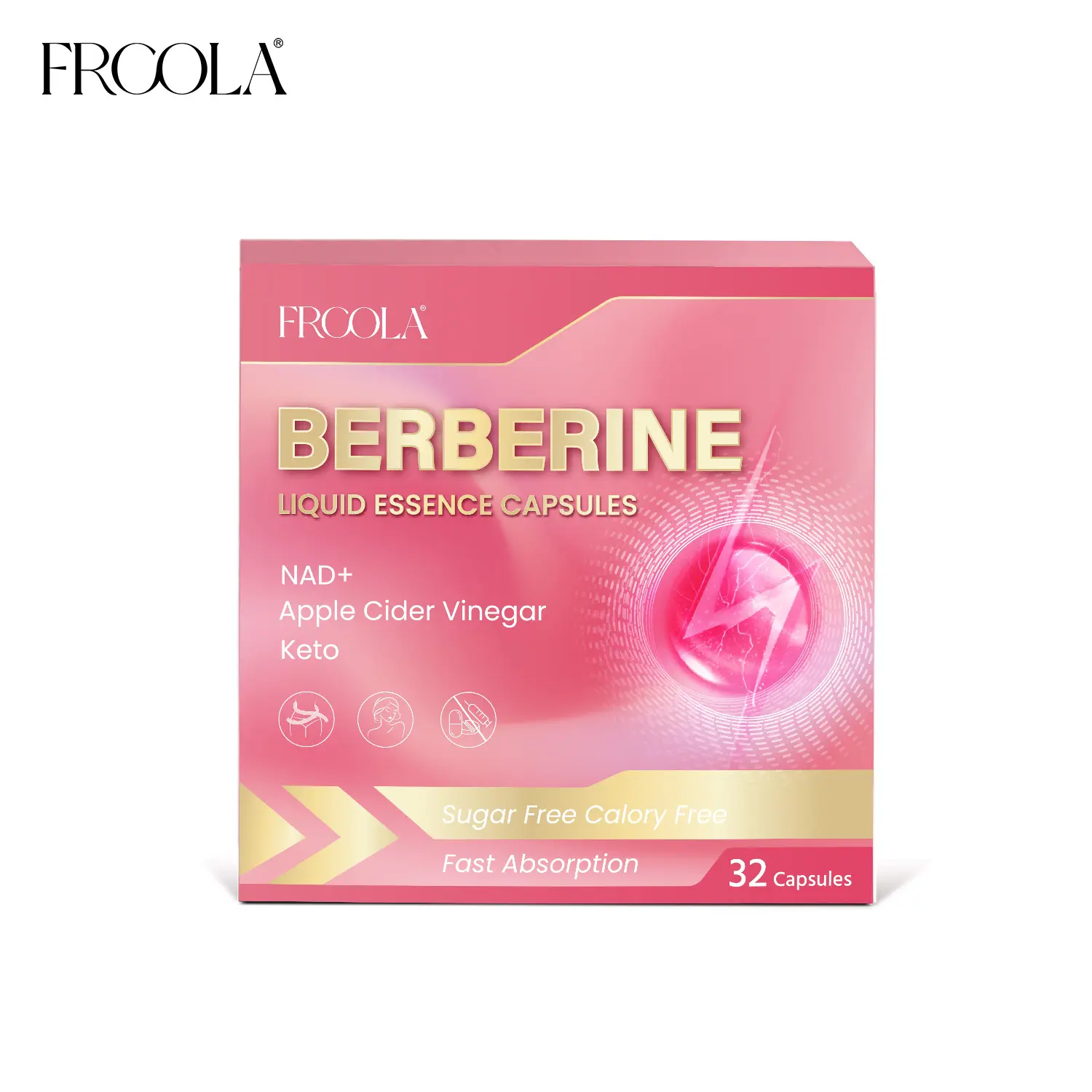 Frcola Metabolism Support Liquid Essence Capsules with Apple cider Vinegar，NAD+，Berberine，and Keto  For Healthy Metabolism and Energy