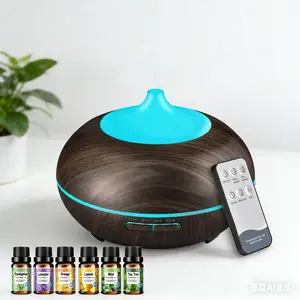 550ml Essential Oil Diffuser & Humidifier with Auto Shut Off 4 Timer Settings for Large Rooms Living Rooms & Offices Aromatherapy Fragrant Oil Humidifier for Anxiety Relief Eco-friendly PP Material Colorful LED Flame Aroma Humidifier USB