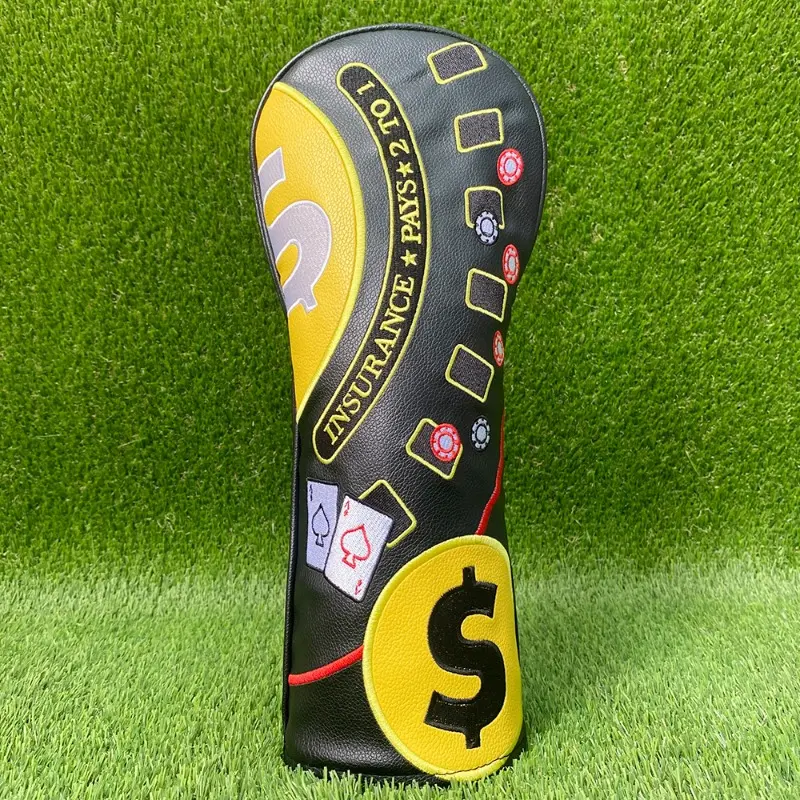 Creative Golf Club Headcovers, Poker  Dollar Patterns, Wear  Resistant Material, Multi  Size Compatible, Top  Choice Golf Accessories, Golf Supply
