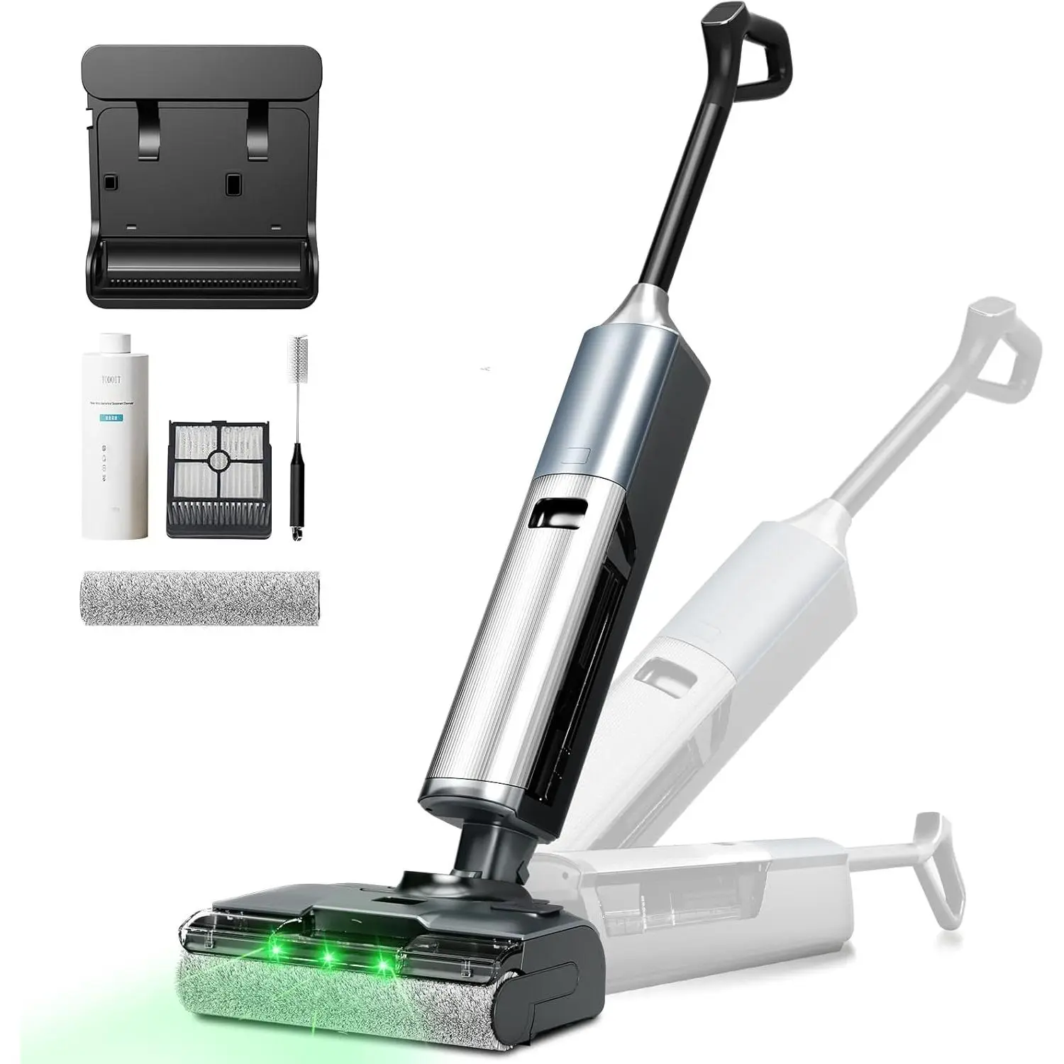 Cordless Wet Dry Vacuum Cleaner - Multifunction Vacuum Mop Combo with Self-Cleaning, 45kPa Suction, 75 Mins Runtime, Anti-Tangle, LED Light, 180° Lay-Flat, Self-Propelled for Hard Floors, Durable Cleaning Machines