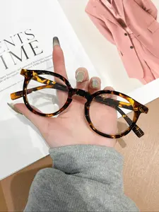 Simple Anti-blue Light Tortoiseshell Eyeglasses for Everyday Use, Basic Flat Frame Eyeglasses for Women & Men, Work, Daily Clothing Decor, Trendy Casual Eyeglasses, Casual Style Eyewear