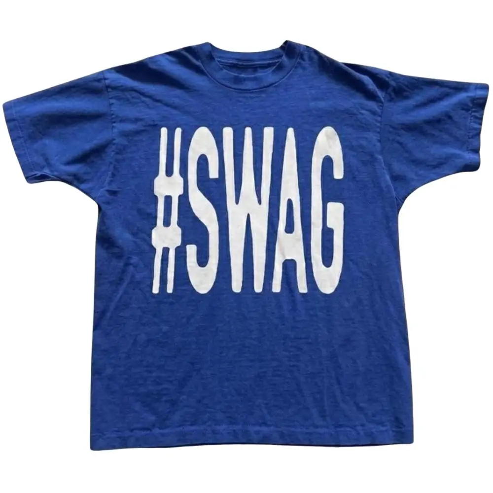 The Swag Graphic T-Shirt, Blue Statement Tee, Bold Letter Print Shirt, Gift For Woman, Gift For Men, Womenswear Top Underwear Streetwear, Trending Shirt