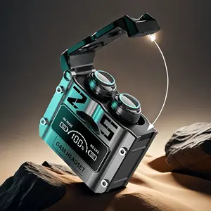 MOKATA️ Hardcore Mechanical Style TWS Earphones8mm Dynamic Driver Magnetic Opening and Closing 180h Battery Life Can Charge Phone in Reverse Gaming Trendy Earphones ...