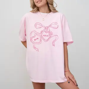 Heart Locket Custom Bride Shirt, Future Mrs, Couples Shirt, Wedding Day of Bride, Anniversary Gift, For Newly Engaged, Coquette Bow Tshirt