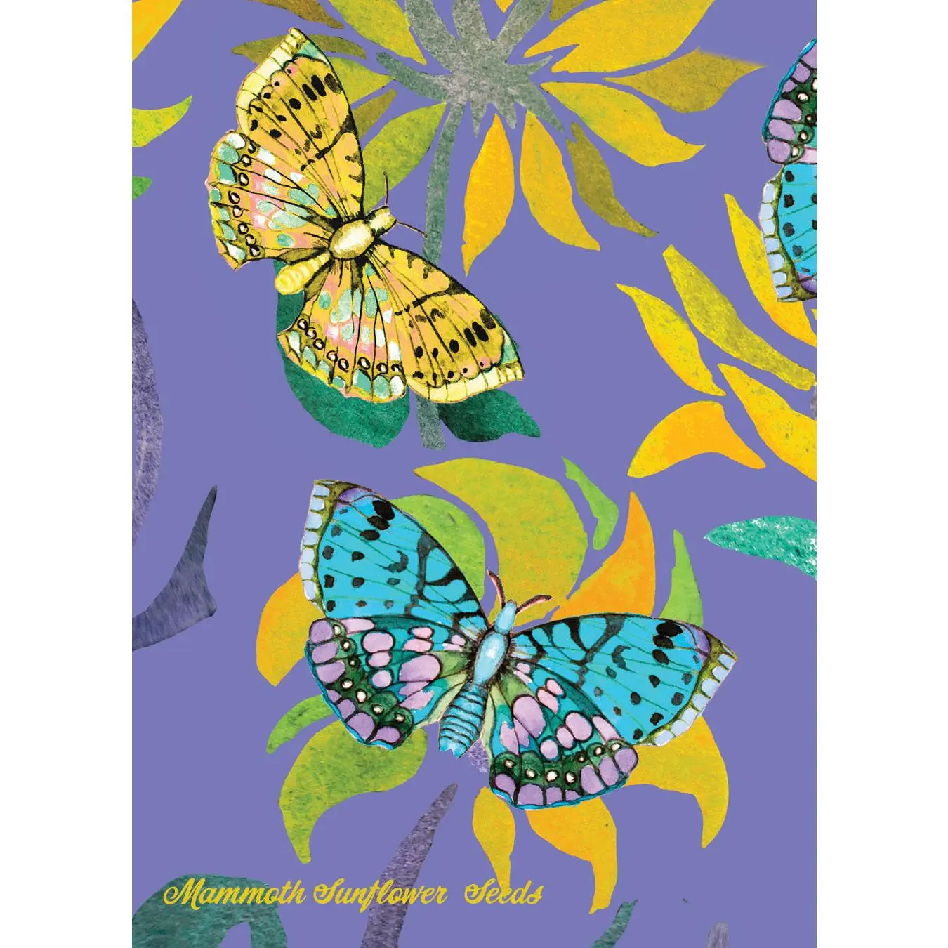 Sunflower Blue/Yellow Butterflies - Mammoth Sunflower Seed Packets