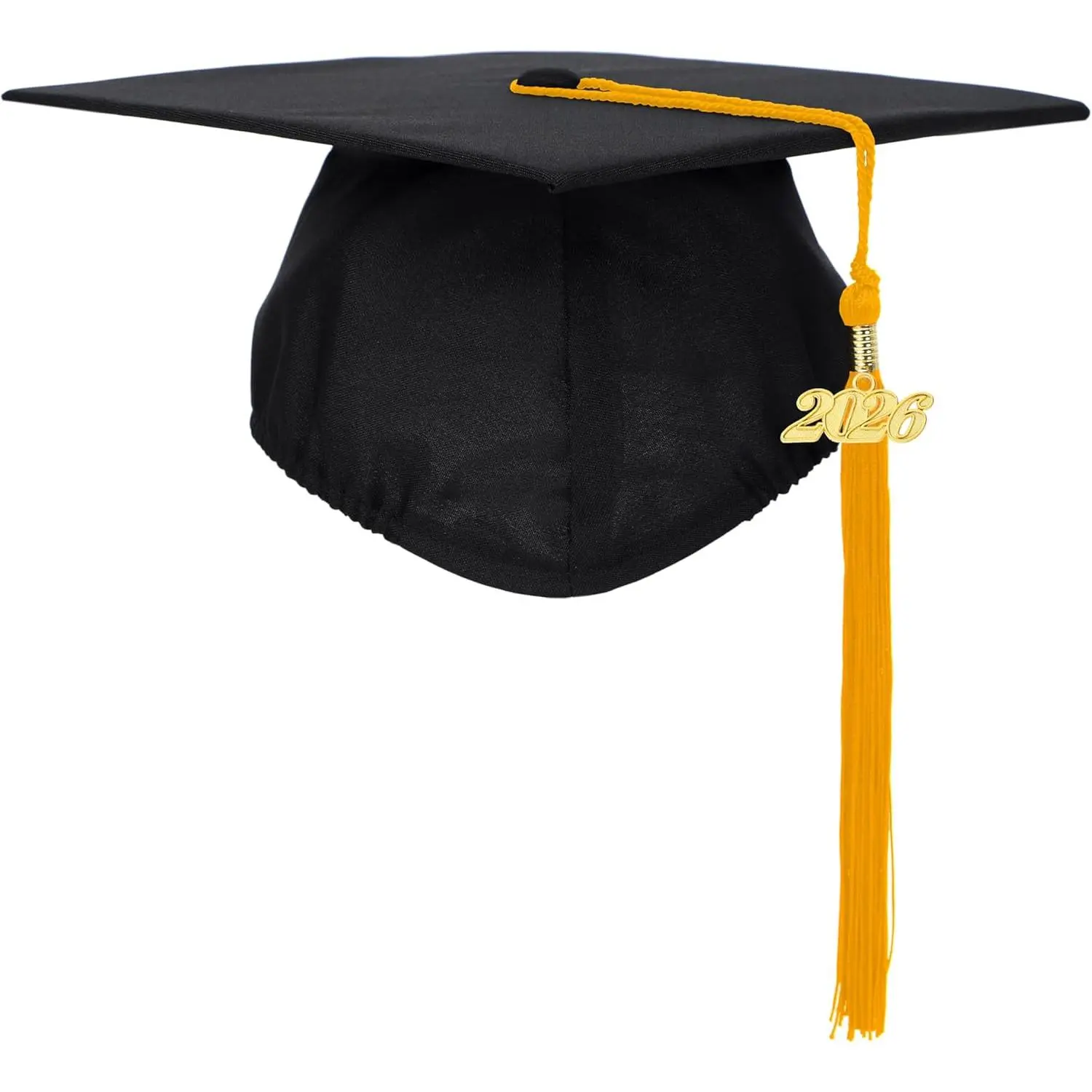 Unisex Adult 9"x9" Polyester Matte Graduation Cap with Adjustable Band, Removable 2026 Charm Tassel, Middle School Academic Hat, Grad Party Supplies, Elementary Grad Ceremony Photo Prop, Fashion Accessory, Synthetic Single Set