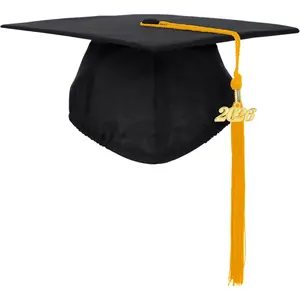 2026Unisex Adult Matte Graduation Cap with Tassel Year Charm