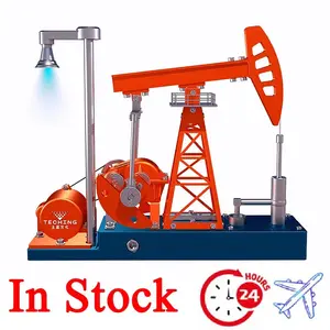 TECHING Metal Oil Pumping Unit Model Kit, DIY Mechanical Assembly Electric Pump Jack, STEM Science Educational Toy Gift for Teens and Adults