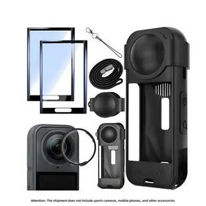 Insta360 X5 Sports Camera Accessory Set, Protective Case, Lens Cap, Tempered Film, Base, Storage Bag, Full Protection